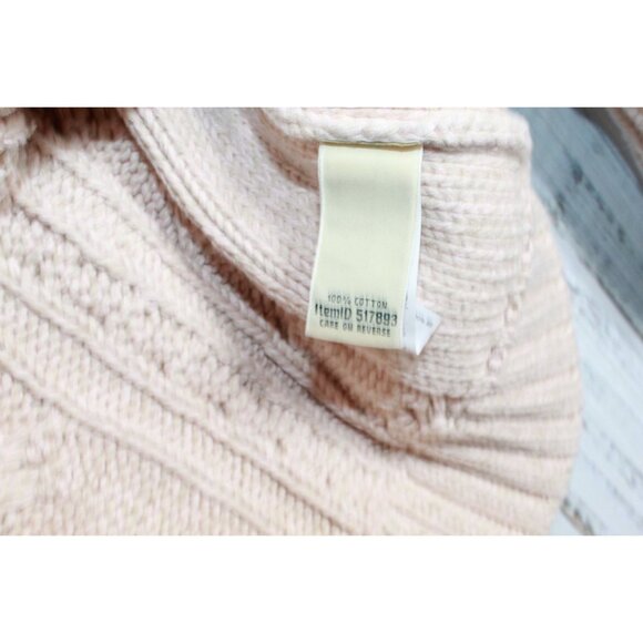 LL Bean Double L Cable Sweater Zip Cardigan Pink Size Small - Picture 5 of 10